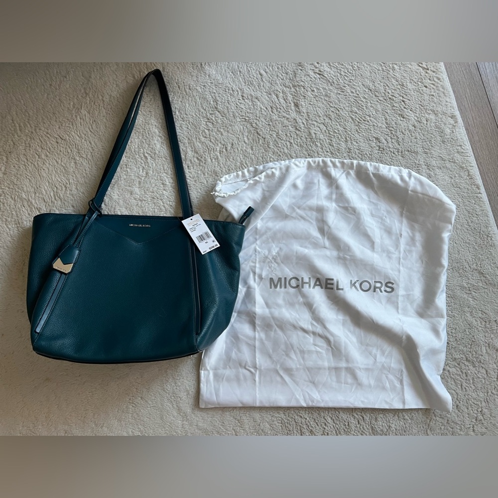 Michael Kors tote bag new with tags dark teal blue color